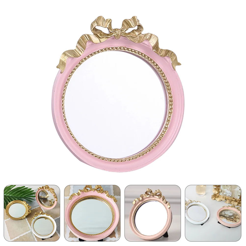 Flower Decor Circular Small Mirror European Style Single Side Makeup Miss Pocket Mirrors