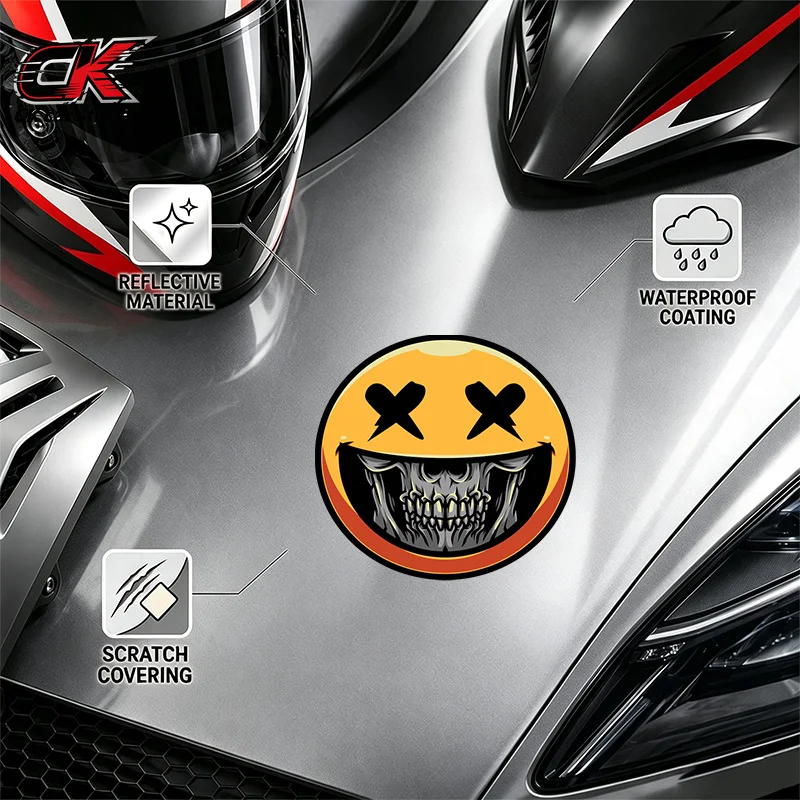 Creativity Car Vinyl DecalX Eyes Skull Smiley Facefor Car Motorcycle Laptop Auto Body Decoration
