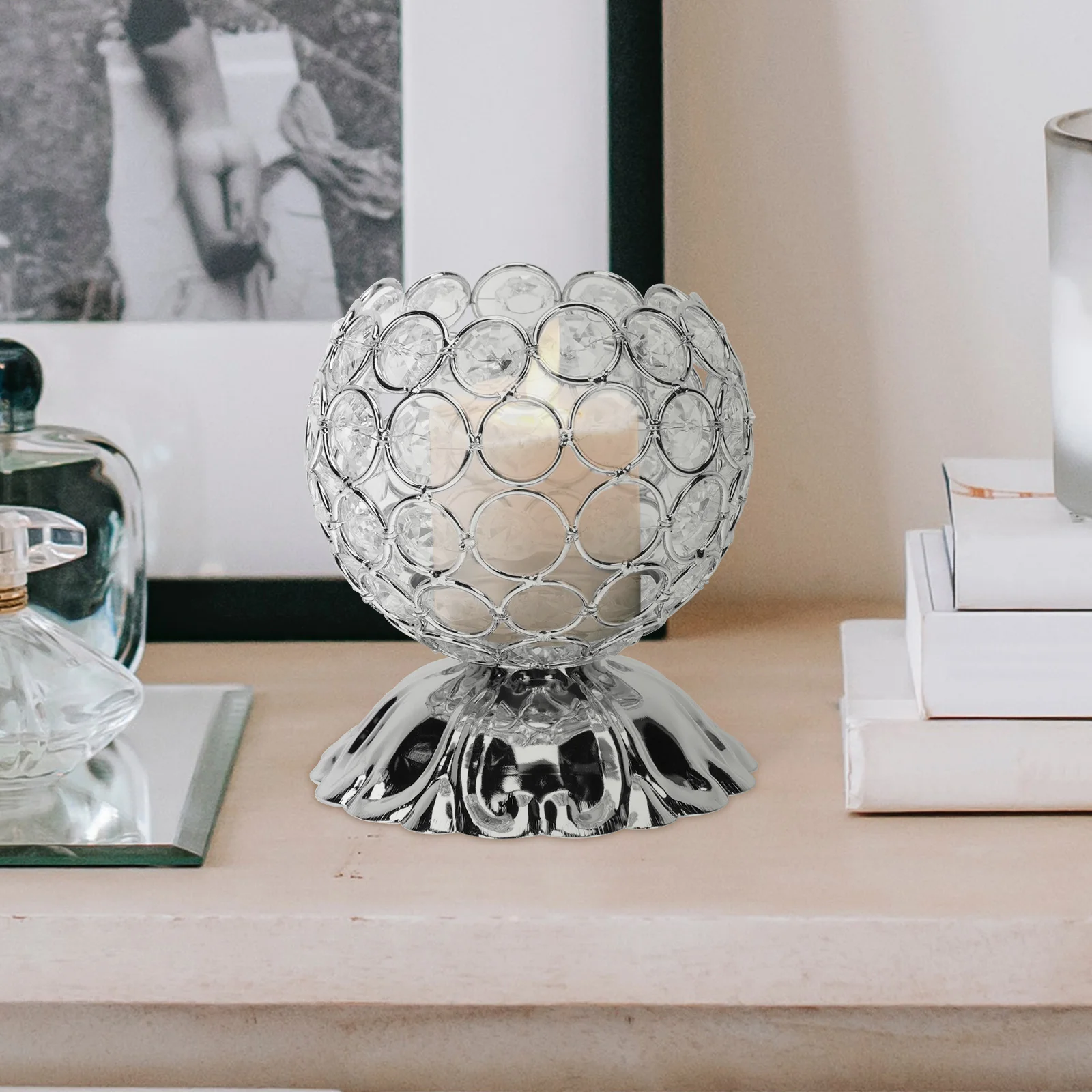 

Crystal Iron Makeup Brush Pen Holder Silver Stationery Container Storage Case for Eyebrow Pencil Office Tools Elegant