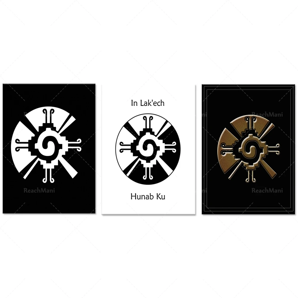 Hunab Ku Wall Art Poster, Sacred Geometry, Dreamland, Dream Spell | Mayan Symbols | Cosmic Butterfly | Wall Art Print