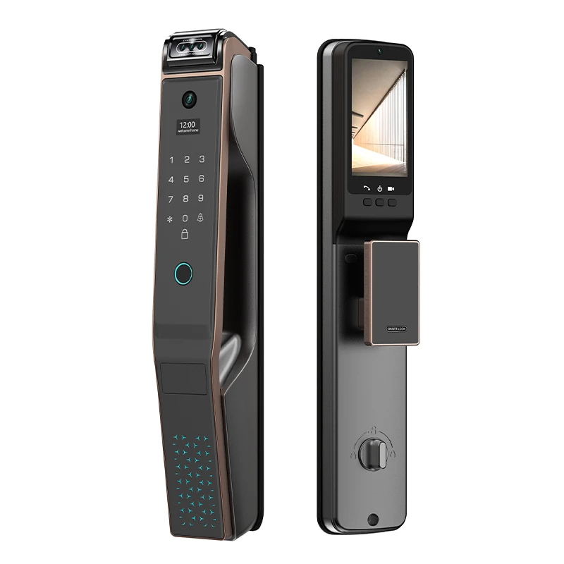 Facial Recognition Smart Door Lock Palm Print Fingerprint Password Automatic Card Wireless Wooden Door Locks