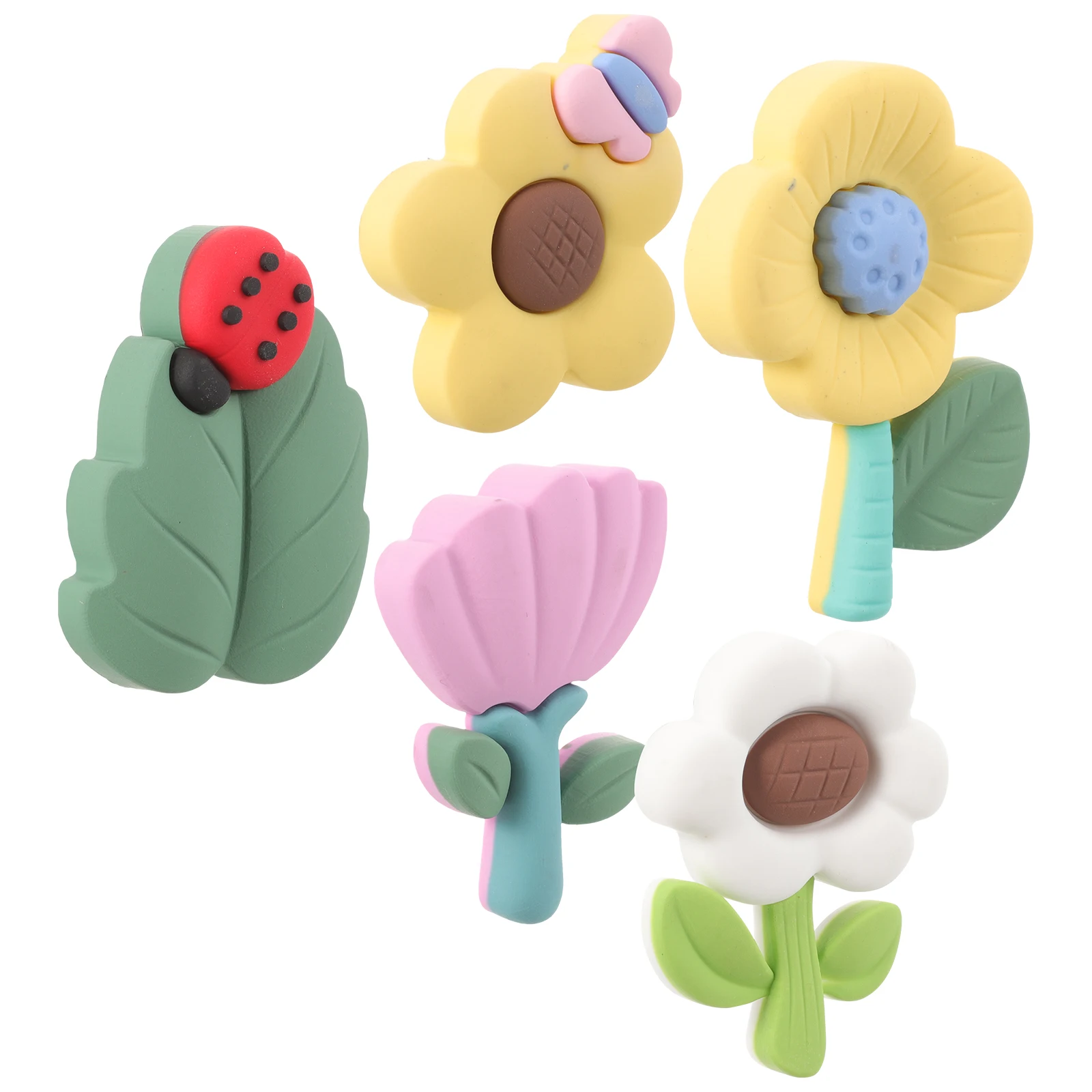

5 Pcs Floral Fridge Rubber Flower Locker Whiteboard Decor Kitchen Office Child Magnet Refrigerator Strong