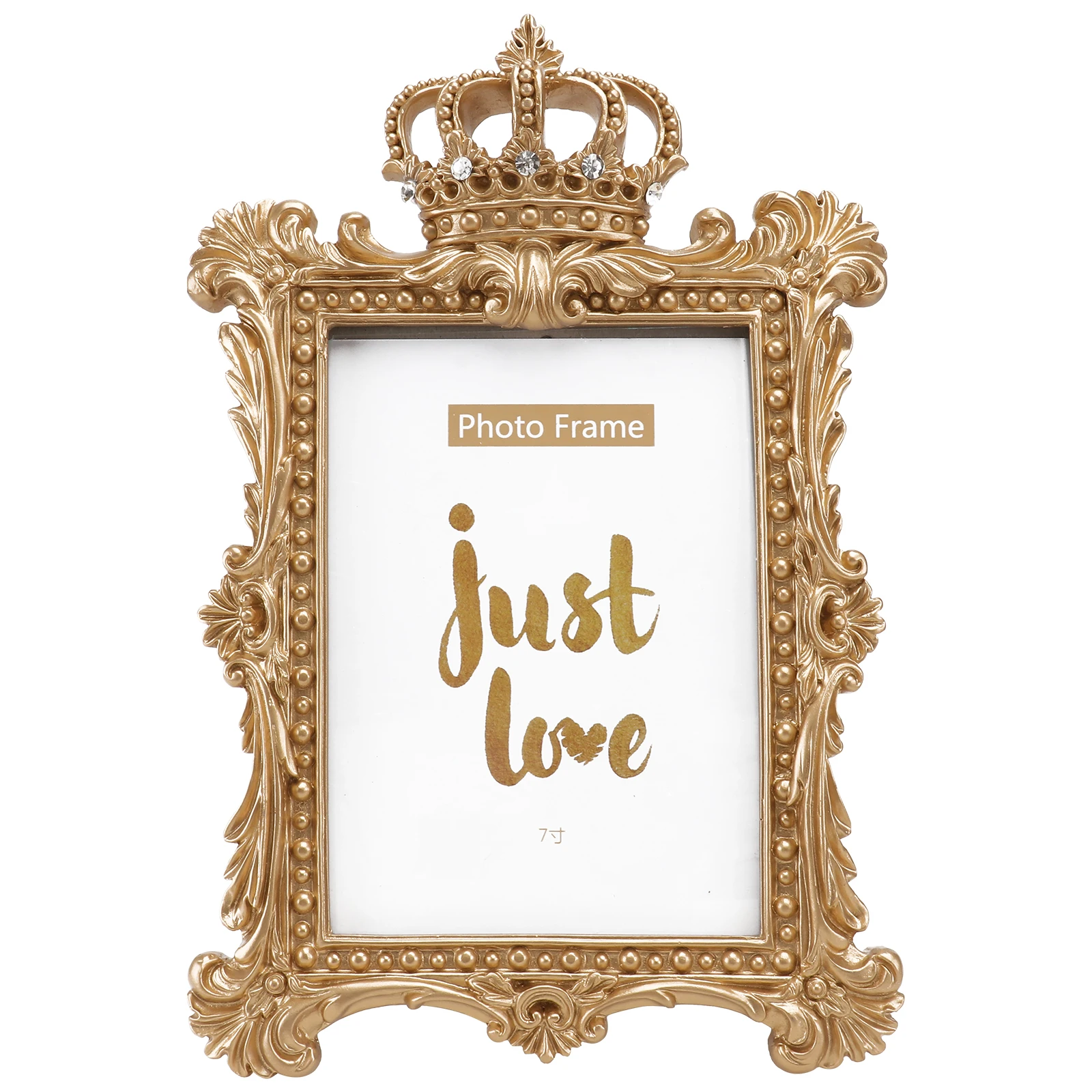 

1pc Crown Photo Frame Decor 7 Inch European European Style Picture Holder Style Desktop Decor Home Gift Bedroom Living