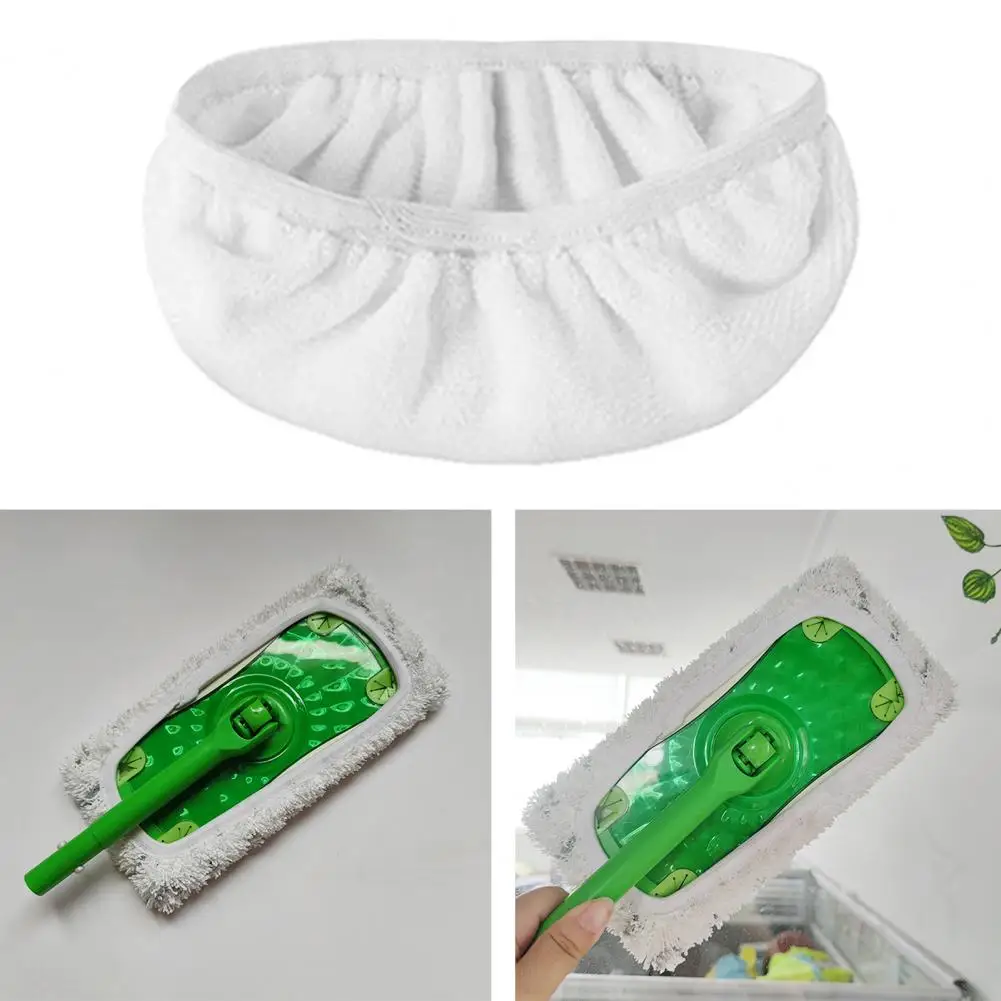 Flat Mop Cloth Wet Dry Dual Use Ultra Soft Mop Cleaning Pad Elastic Band S/L Optional Water Absorption Rotary Mop Cleaning Cloth