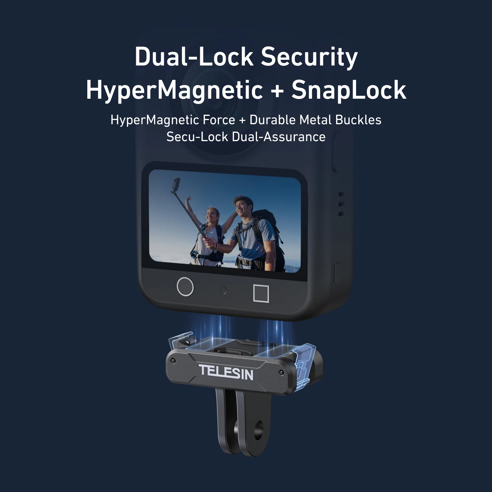 TELESIN 마그네틱 2 클로 어댑터 DJI OSMO 360 용 액션 카메라 액세서리 Qucik 릴리스 알루미늄 합금 듀얼 클로 인터페이스
