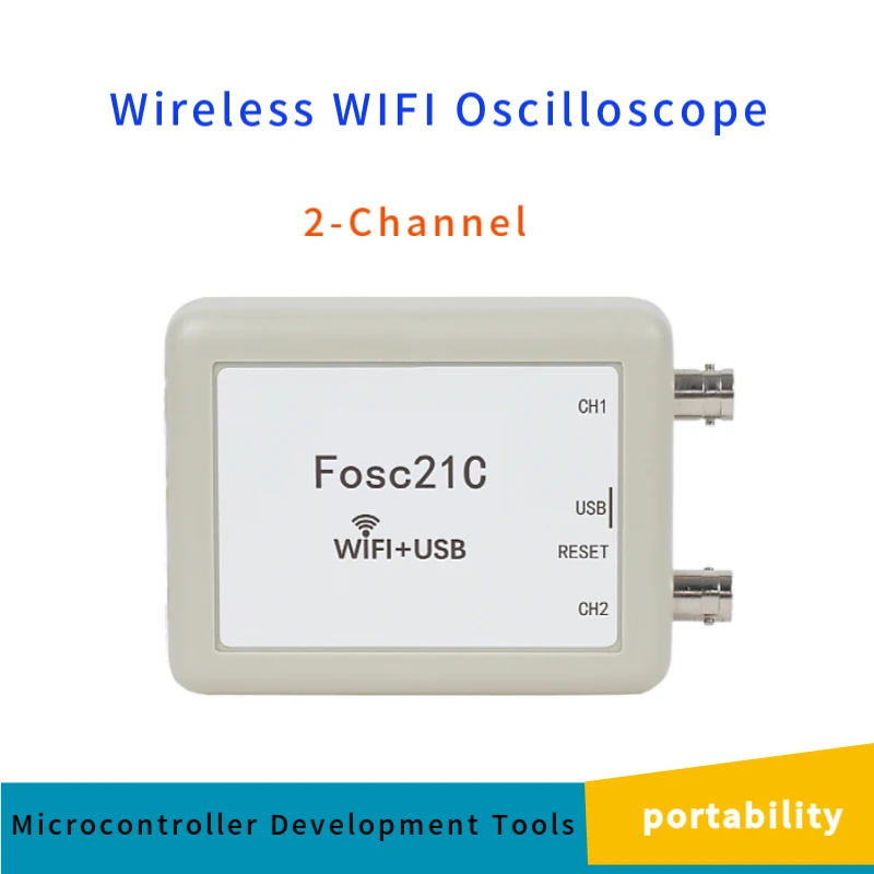 Fosc21C 2-kanałowy WIFI bezprzewodowy oscyloskop USB PC oscyloskop 1Mhz przenośny oscyloskop rozwoju MCU