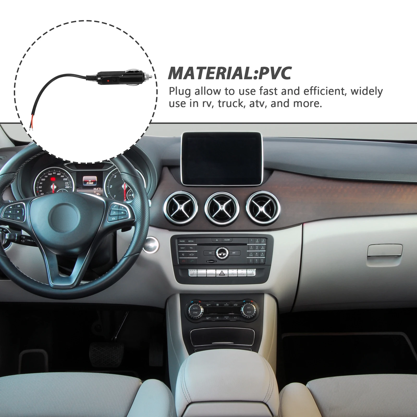 

12V Car Cigarette Lighter Plug Extension Cord Adapter Socket Converter for Truck RV ATV Universal Replacement Compact Easy