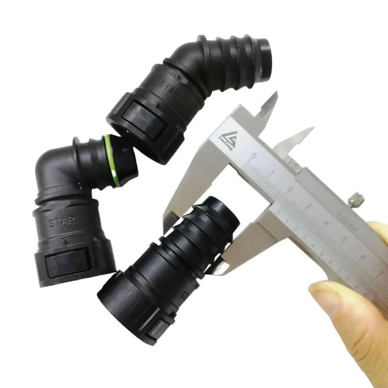 15.82 ID20 fuel line quick connector plastic SAE 15.82mm elbow female connector fitting joint for petrol and diesel with clip1pc