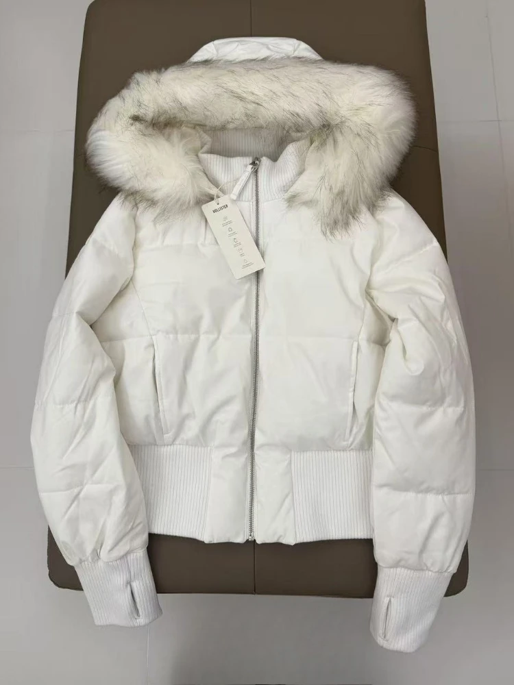 

Зимнее Y2k винтажное короткое стеганое пальто на молнии женское Harajuku дизайн с длинным рукавом с меховым воротником верхняя одежда повседневный ретро новый пуховик