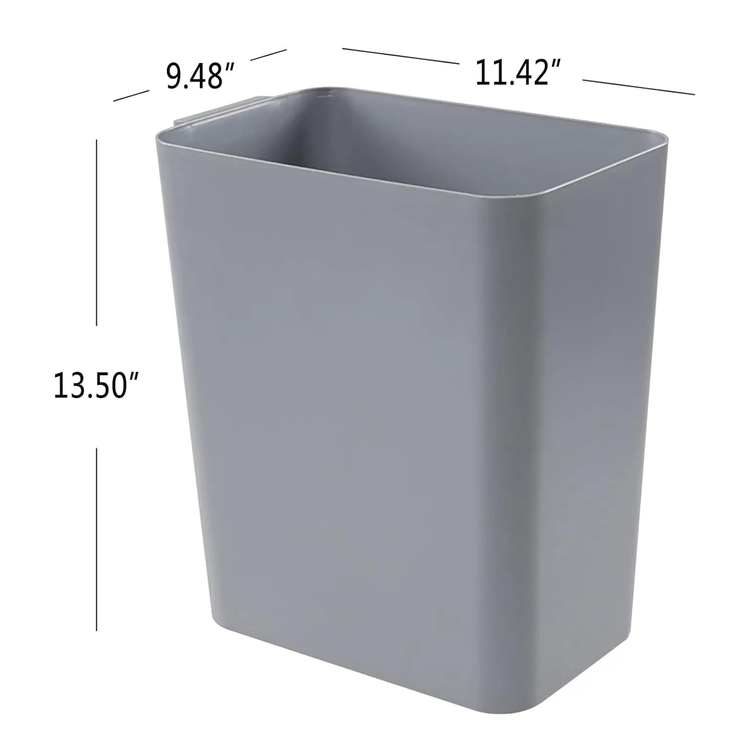 3-Pack 4.5 Gallon Trash Can, Gray Waste Bin for Home, Kitchen, Office, Bedroom, Bathroom