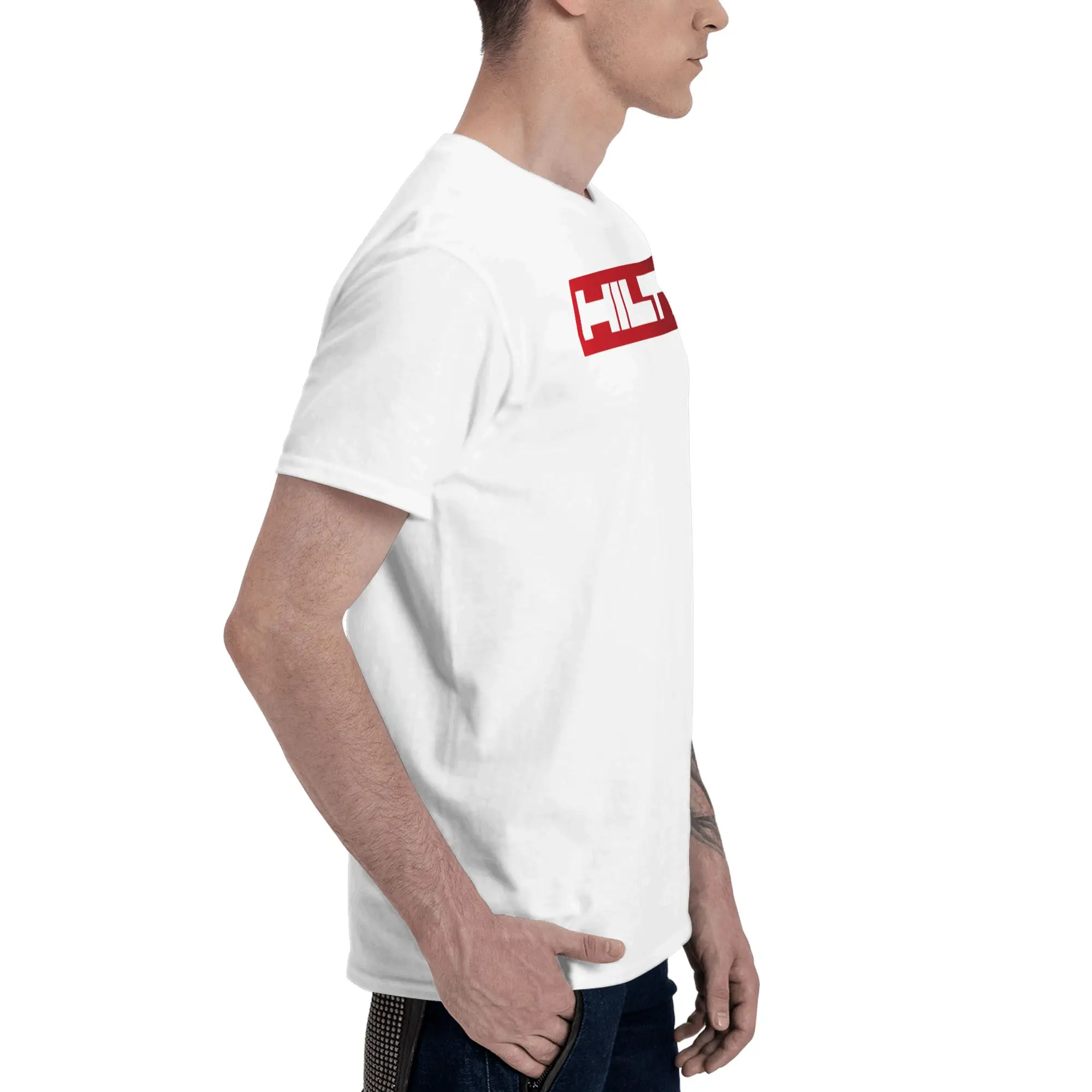 New Fashion Man Hilti Machine Logo Abrasion-Resistant Reversible T-shirt Urban Casual Men's T-shirts
