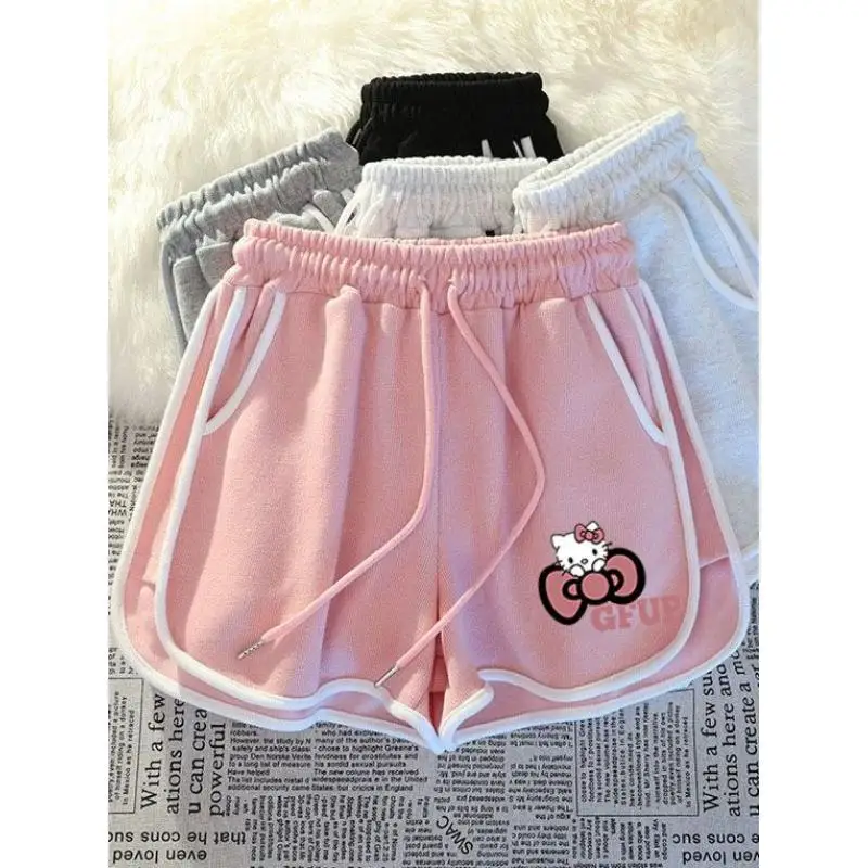 Kawaii Sanrio Hellokitty Kids Short Pants Summer Outdoor Cute Printing Shorts Cartoon Soft Loose Pants Sweet Homewear Girl Gift