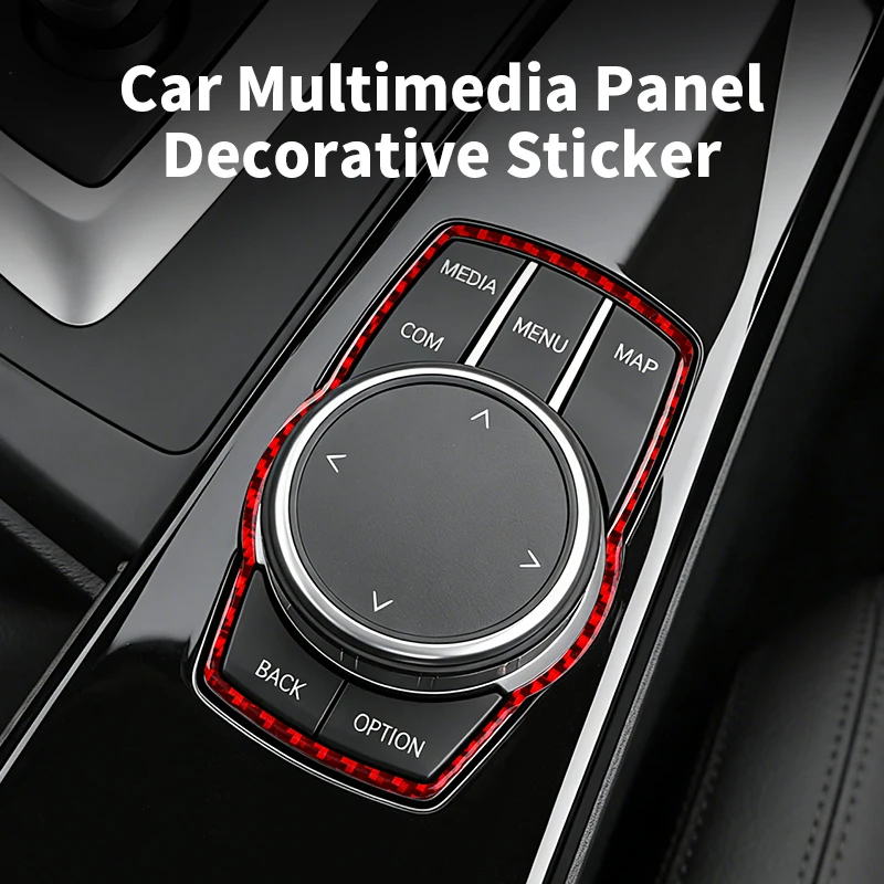 Carbon Fiber For BMW F30 F32 F34 (2013-2019) Car Multimedia Buttons Panel Frame Cover Trim Sticker Auto Interior Accessories