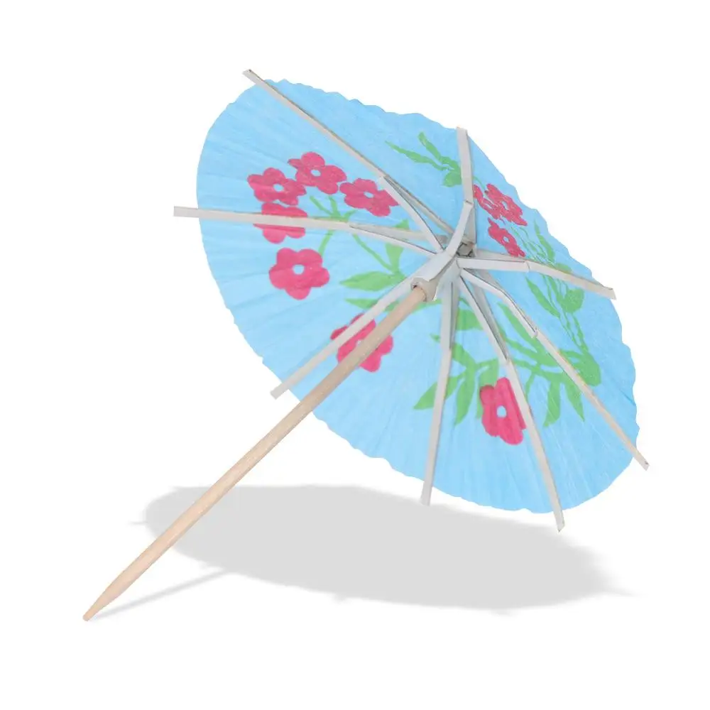 24PCS Mixed Color DIY Wedding Cocktail Decoration Drinks Accessories Paper Umbrella Sticks Cake Topper Mini Tropical Parasols