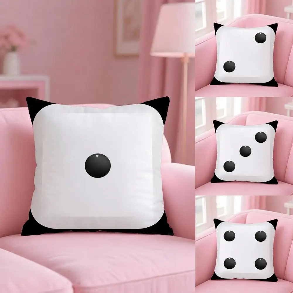 Black White Unique Dice Shaped Cushion Cover Soft Plush Pillowcase Double Side Cozy Cushion Cover Aesthetic Sofa Home Decor Gift