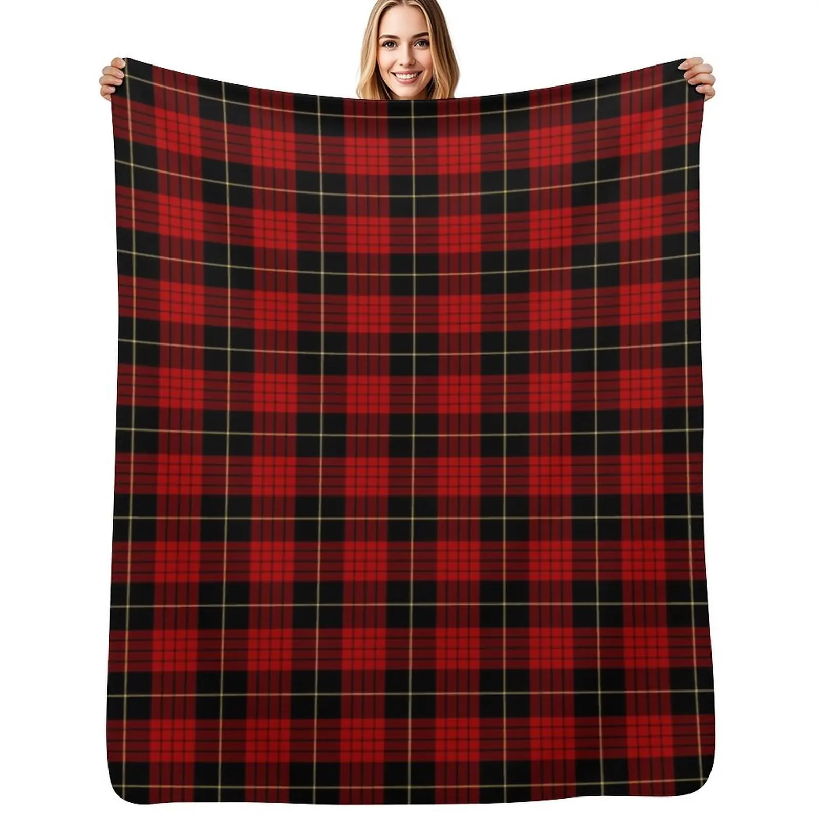 Clan MacQueen Tartan Throw Blanket Soft Breathable Blanket for Night Sleeping
