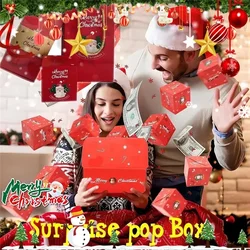 Christmas Gift Box Diy Folding Paper Boxs Money Pop Up Birthday Wedding Surprise Bounce Boxs Explosion Red Envelope Gift Box Set