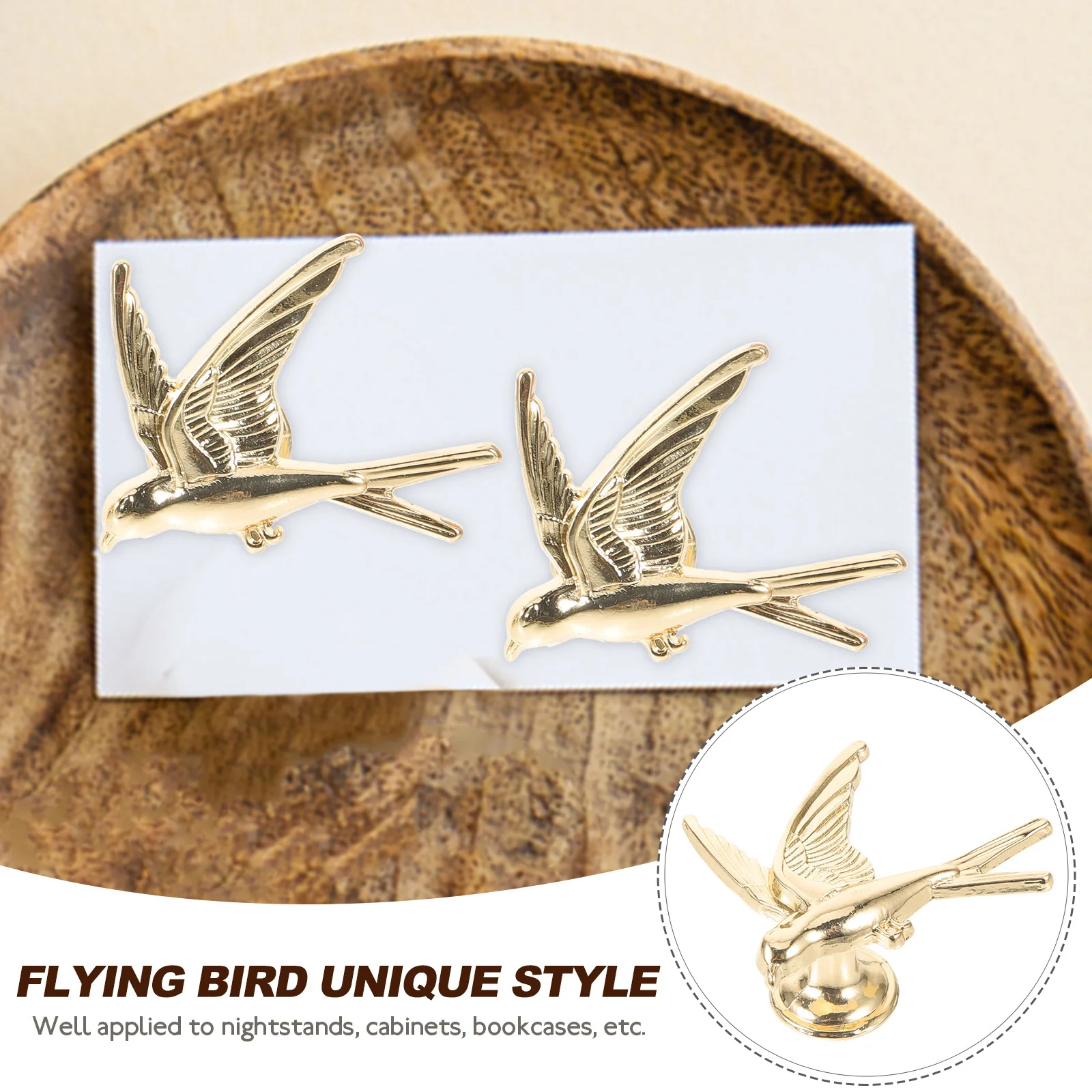 

2Pcs Metal Cabinet Knobs Flying Bird Design Drawer Handles for Nightstand Bookcase Cabinet Hardware Upgrades Decorative Pulls