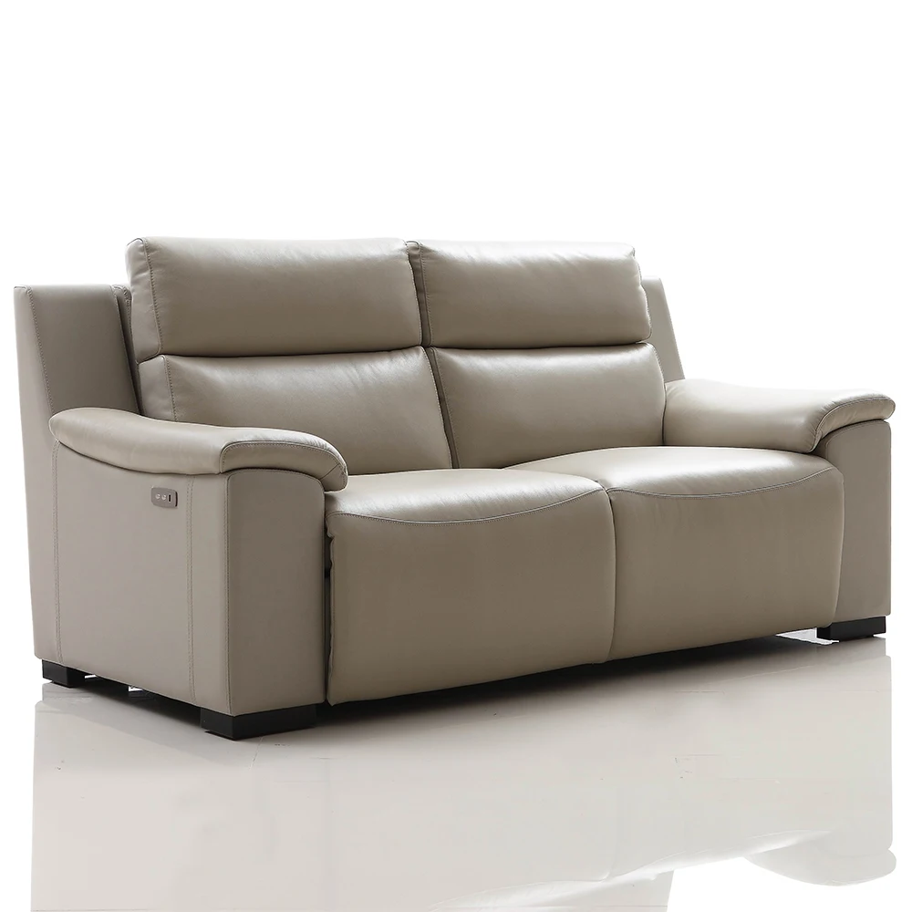 Living Room Genuine Leather Recliner Set, Electric Recliner Sofa for Old People, Leisure Sofa Recliner