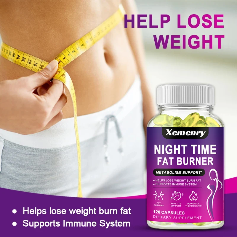 

Night Time Fat Burner - Thermogenic Fat Burner, Natural Appetite Suppressant and Metabolism Booster, Immune Health