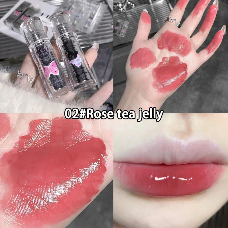 3PCS Water Gloss Lip Glaze Clear Light Hydrating Lip Glossy Moisturizing Lip Balm Lip Oil Waterproof Liquid Lipstick Clear Tint