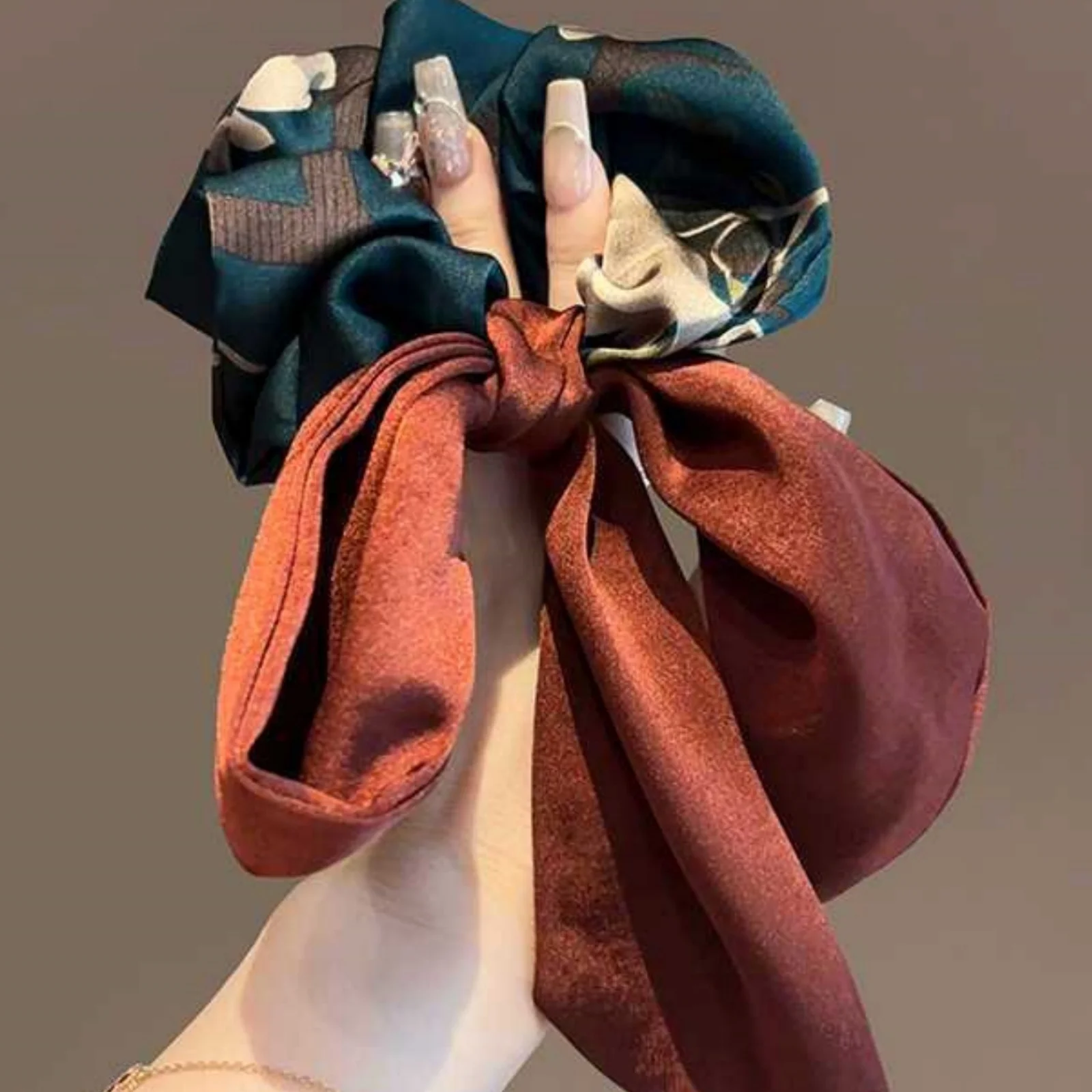 1 Stück Hochwertiges, Filigranes, Retro, Bedrucktes, Band, Haarband, Haarseil, Modisch, Pferdeschwanz, Band, Accessoire, Damen – Detail 1