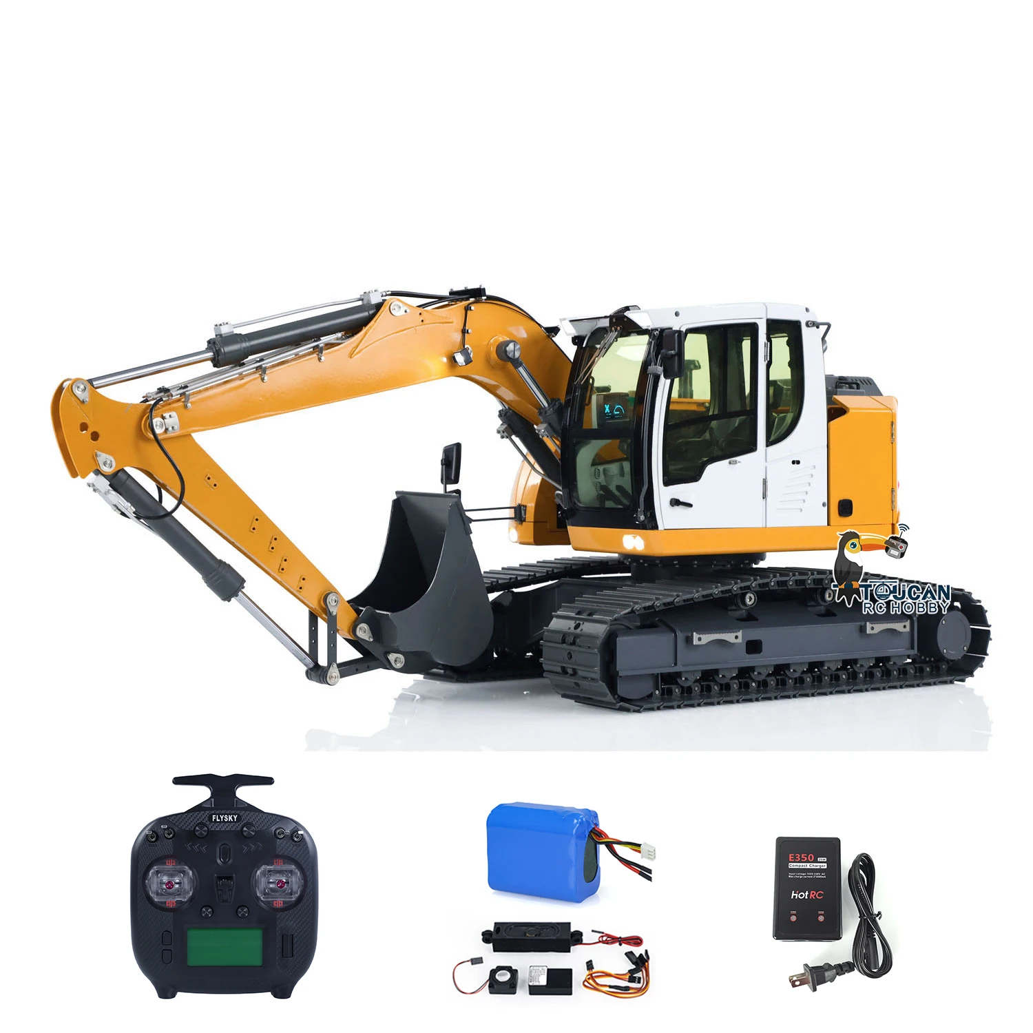 In Stock 1/14 R920 RC Hydraulic Excavator JDM-208 RTR Metal Remote Control Digger Construction Truck Car Toys Light System Model