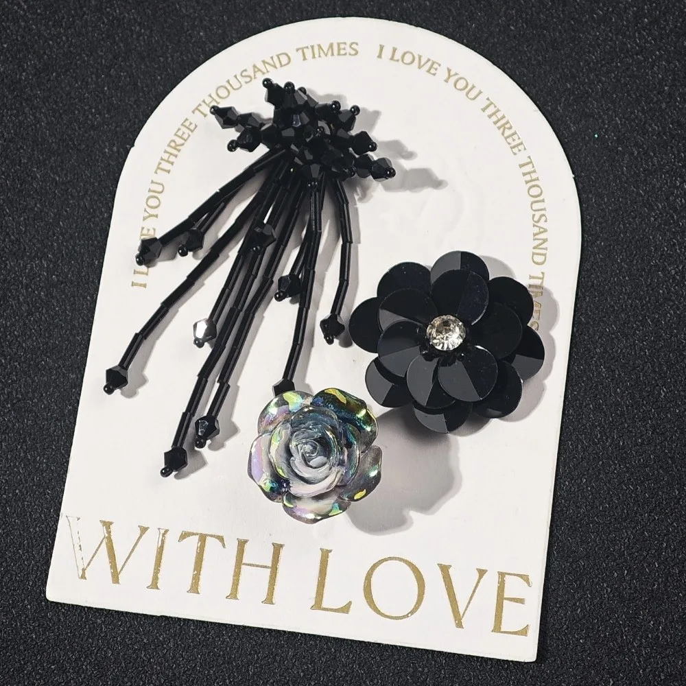 3pcs/set Flower Bead Chain Crystal Shoe Charms Sparkling Handmade Jelly Flower Charm Tassel Pearl Elegant Heavy Work Shoe Clips