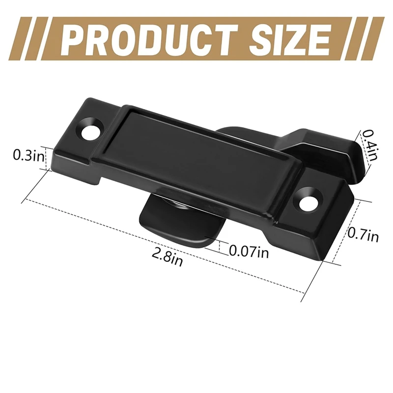 毎日 4 個の窓交換サッシ ロック - 2-1/4 インチ取り付け穴センター サッシ ロック、ブラック サッシ ロック