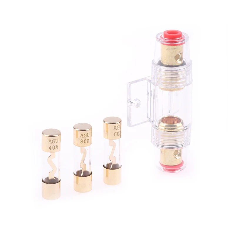 10A/15A/20A/25A/30A/40A/50A/60A/70A/80A/100A Car Audio Power Amplifier Glass AGU Nickel Plated Fuse 10X38NM