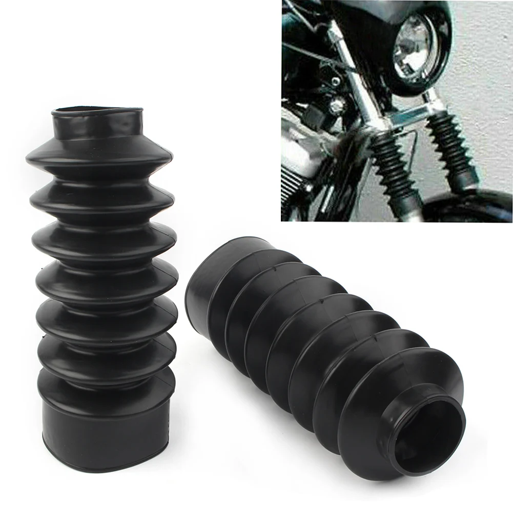 

39mm Motorcycle Rubber Front Long Fork Boots Gators Covers Protection For Harley Dyna FXD Sportster XL883 XL1200