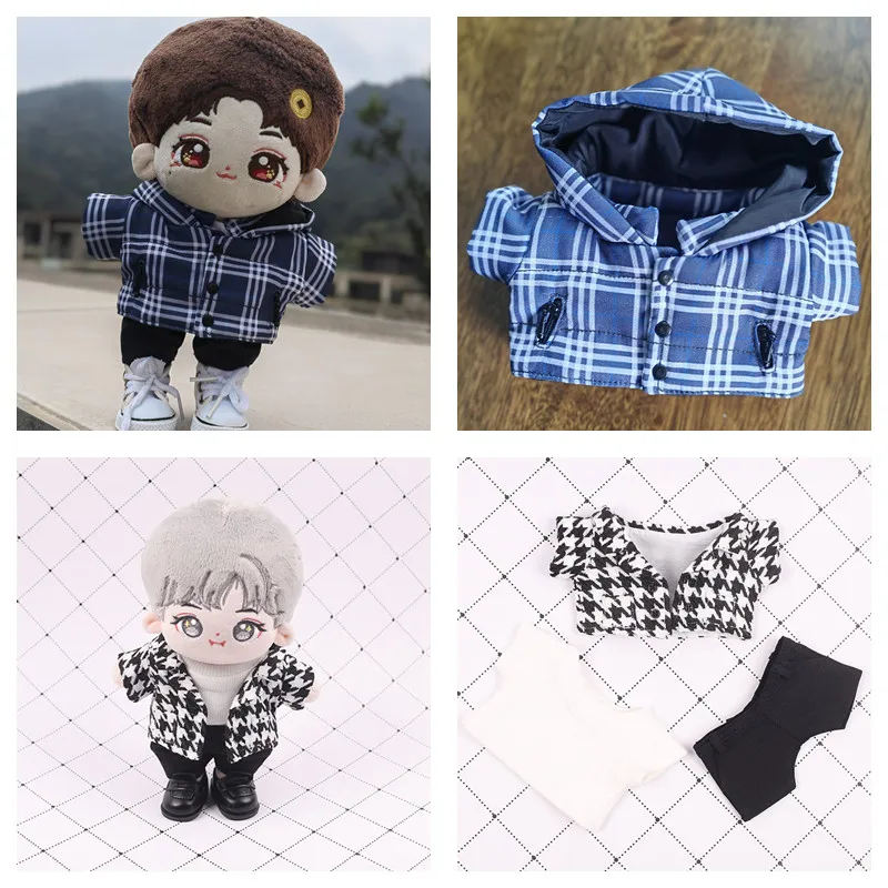 

20cm Clothes Plush For Idol Doll Stuffed Animal Cute Cartoon Winter Down Jacket Cotton Doll Accessories