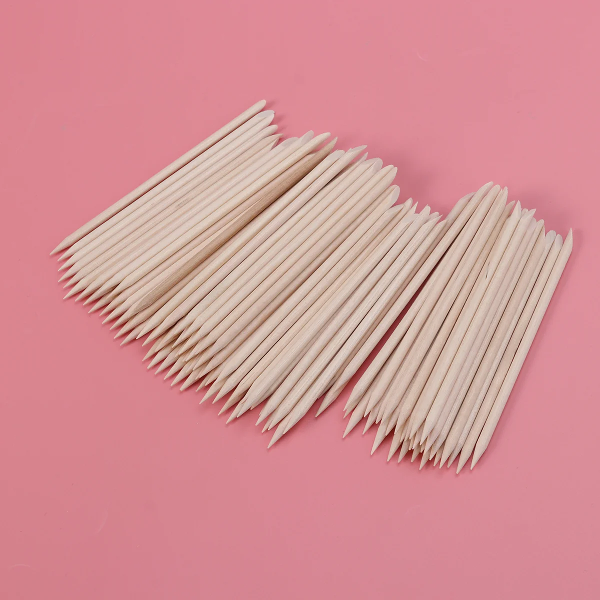 100 Pcs Orange Wood Stick Cutile Bobby Pins Decorative Manicure Tools Remover Bamboo Cuticle for Nails