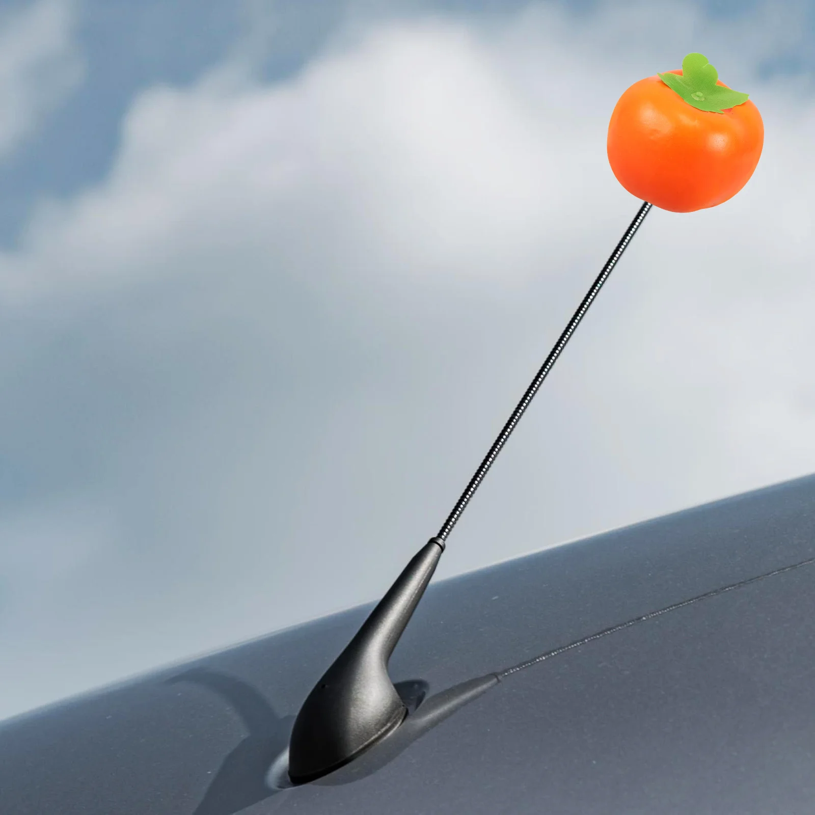 لطيف البرسيمون على شكل هوائي السيارة توبر فريد السيارات الديكور الخارجي مضحك الفاكهة هوائي الكرة للشاحنات اكسسوارات التصميم #1