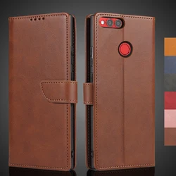 Honor 7X Pu Leather Case Wallet Flip Case for Huawei Honor 7X Retro Cover Protective Holster Fundas Coque with Lanyard