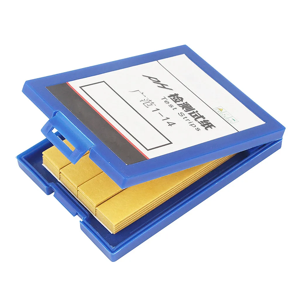 80Pcs PH Test Paper Precise 1-14 PH Testing Strips Acid Alkaline Level Checker Waterproof Color Card Paper Sheets for Lab Pool