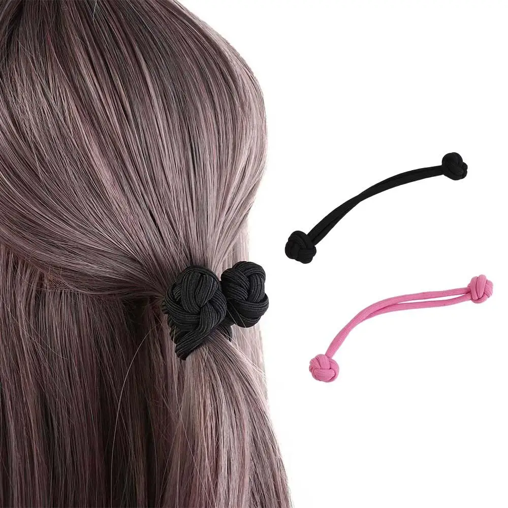 Sweet Solid Color Chinese Knot Hair Rope Rubber Dopamine Style Elastic Hair Ring Ins Simple Korean Rubber Band Female/Girls