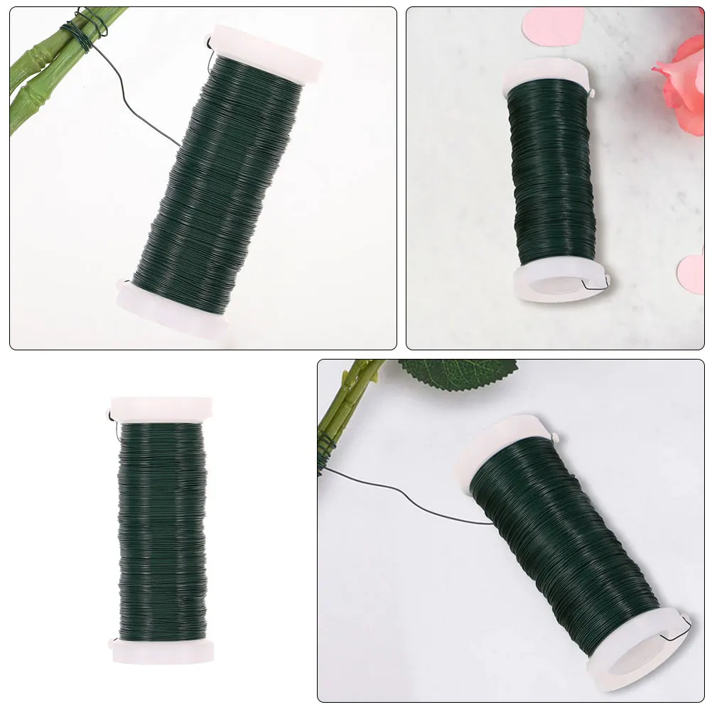 

2 Rolls Green Galvanized Iron Wire for DIY Craft Bindings Plant Ties Household Garden Projects WireFlower Arrangement
