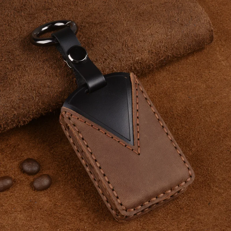 1 Pcs Leather Car Key Cover For Volvo XC40 XC60 S90 XC90 V90 T5 T6 T8 Auto Key Protect Cover  Key Chain Car Key Case Car Styling