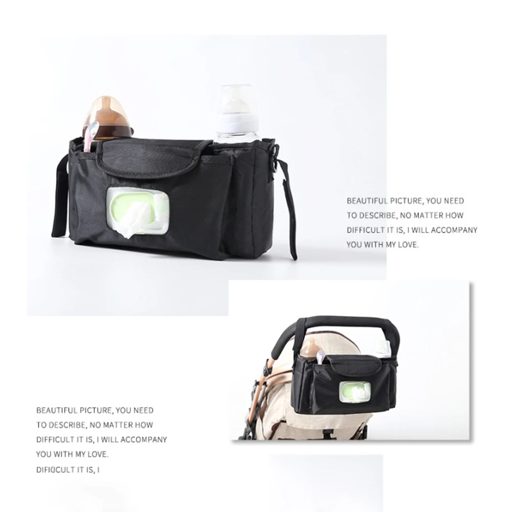 Multifunctional Baby Stroller Bag Large Capacity Waterproof Wet Wipe Hanging Bag Baby Care Mom Handbag Diaper Bag Organizer