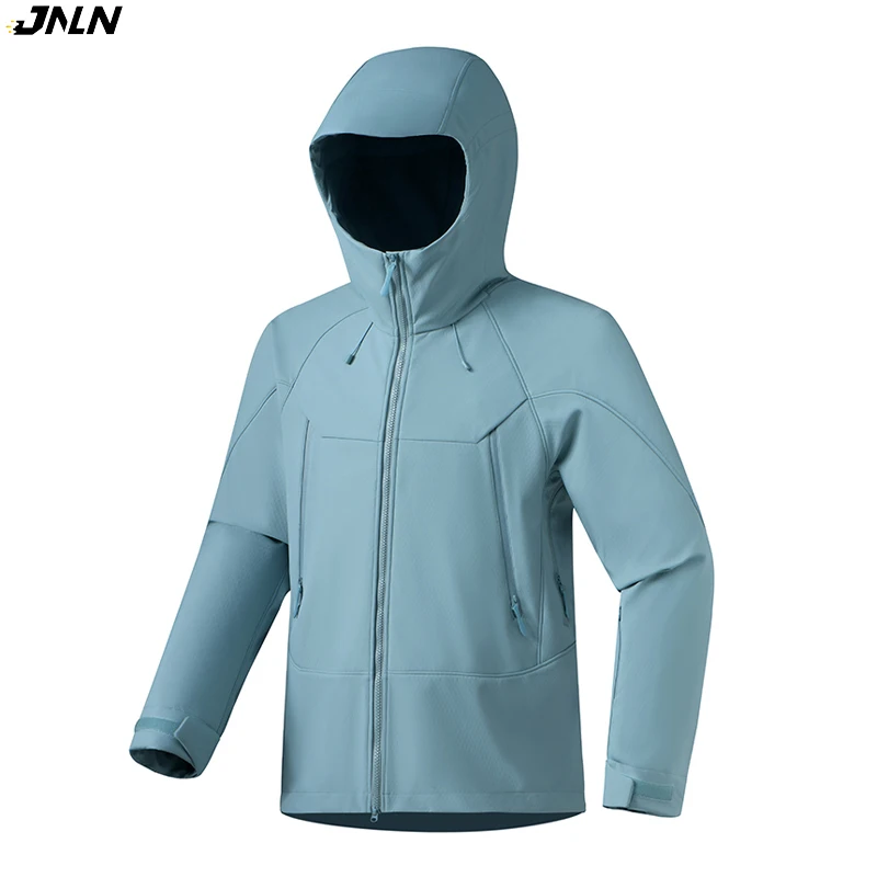 JNLN hombres mujeres impermeable chaqueta de concha suave a prueba de viento cálido polar lluvia abrigo Unisex senderismo escalada Trekking cortavientos al aire libre