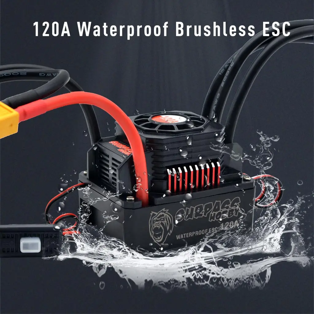 SURPASS HOBBY KK 150A 120A 80A 60A 45A 35A 25A Waterproof ESC T Plug XT60 2-6S for 1/8 1/10 1/12 1/14 1/16 RC Brushless Motor