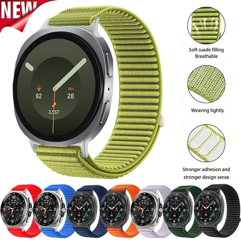 Nylon-Schlaufenarmband für Samsung Galaxy Watch 8 Classic 46mm, austauschbares Sportarmband für Samsung Watch 9 8 44mm 40mm.