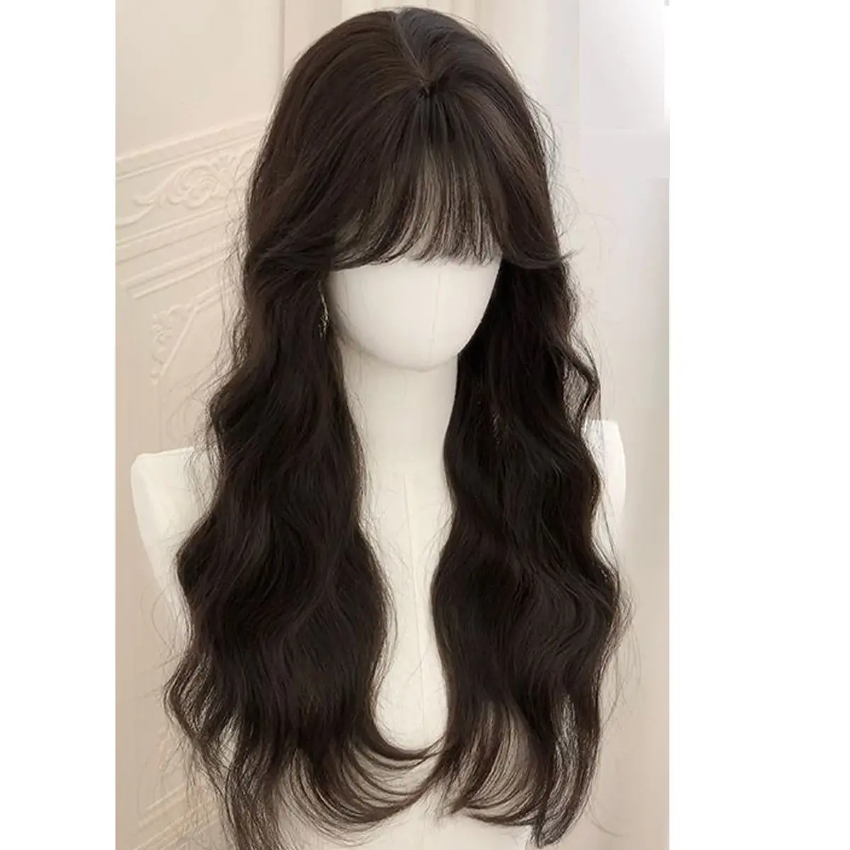 Lolita Wig for Women - Curly/Wavy/Bob Synthetic Hair with Fluffy Bangs, Realistic Cosplay Wig Full Set, Heat Resistant Fiber