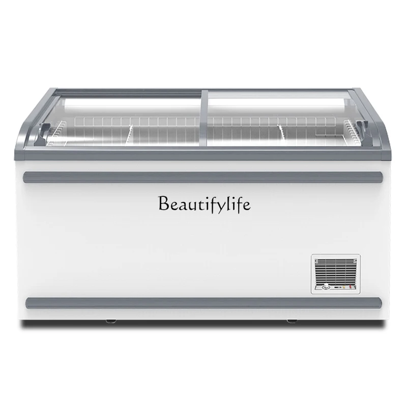

Supermarket display cabinet Commercial frozen horizontal large-capacity seafood refrigerated and frozen freezer