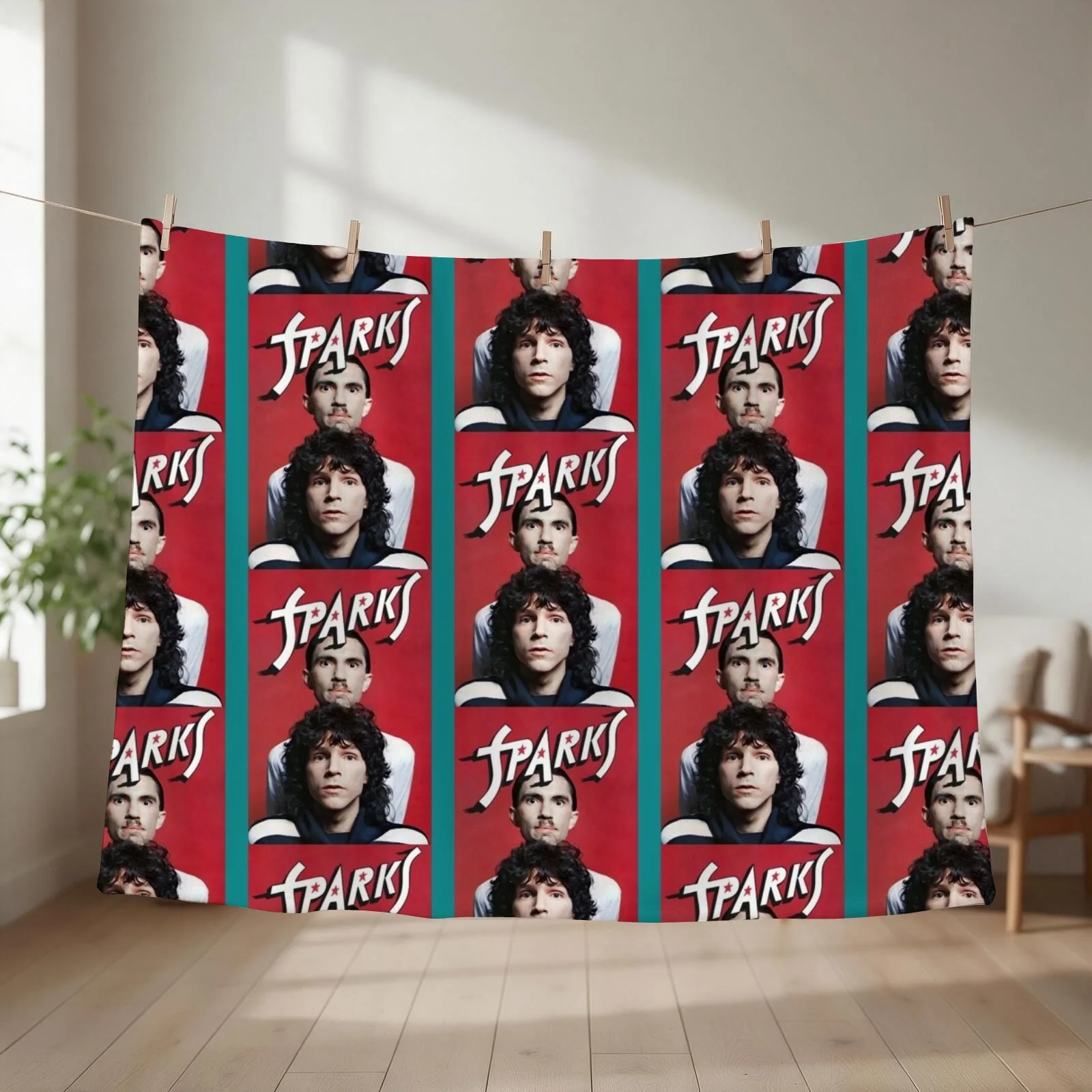 Retro Sparks Band Heaven Tribute Sticker Throw Blanket couch cozy soft plush fuzzy picnic outdoor blanket