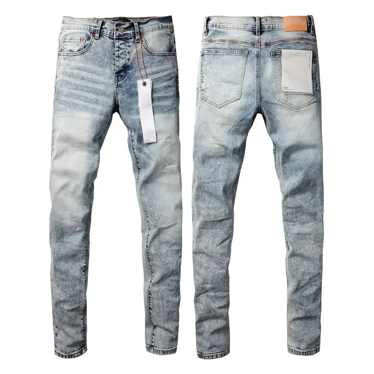 Mode Streetwear Paars Jeans Man Fashion Top Kwaliteit Reparatie Low Raise Skinny Denim Us 28-40 Maat Merken Broek