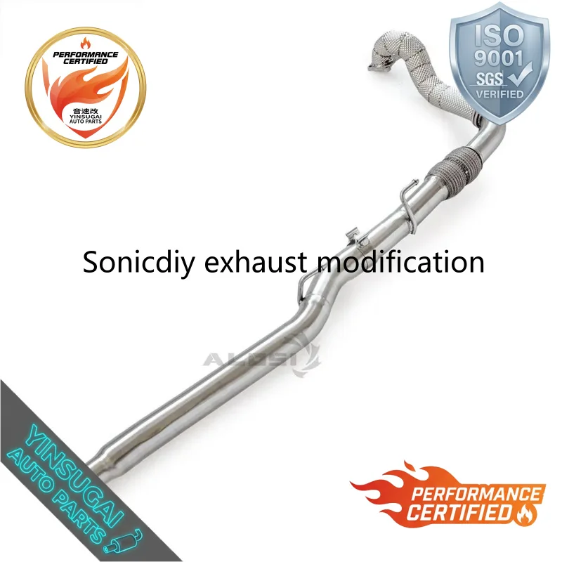 Stainless Steel Performance Exhaust Header Downpipe with Heat Shield for Volkswagen Polo GTI 1.4T 2010-2014