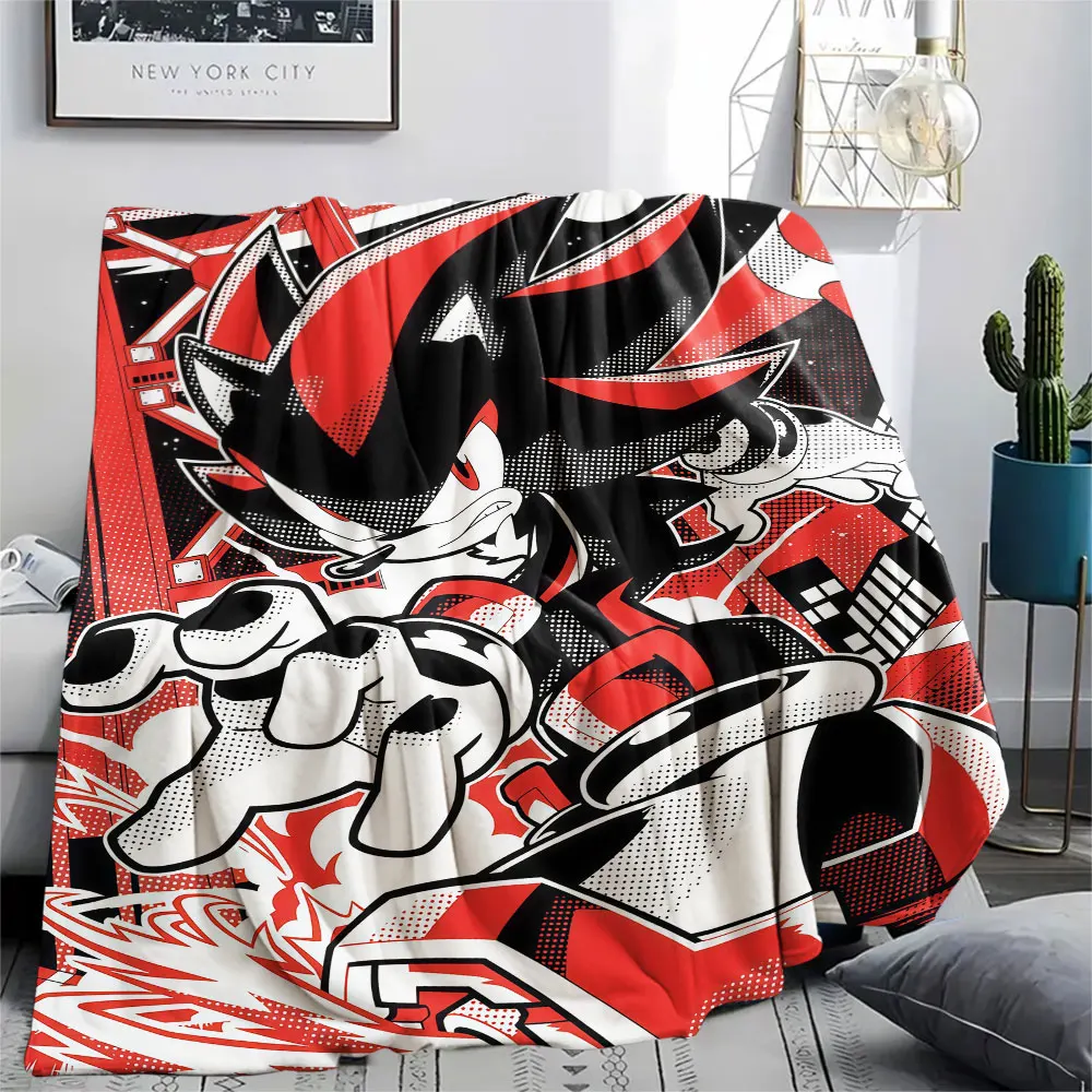 Black Shadow Sonic Dark Form Flanelldecke, Geburtstags- und Weihnachtsgeschenk, Dark Shadow Fan-Überwurf für die Inneneinrichtung.chl