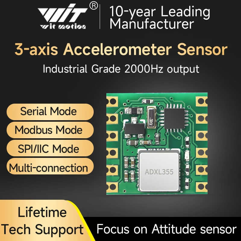 WITMOTION ADXL375/ADXL357ADXL355 Serial Three-axis Accelerometer ±200g，±40g，±8g Sensor Module